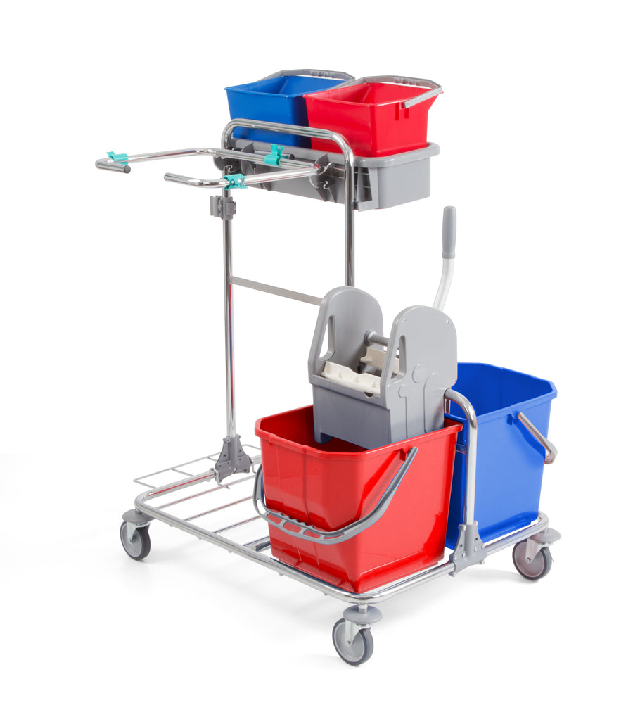 Wózek serwisowy Tecno 20 z wiadrami 2 x 25 l, chromowany