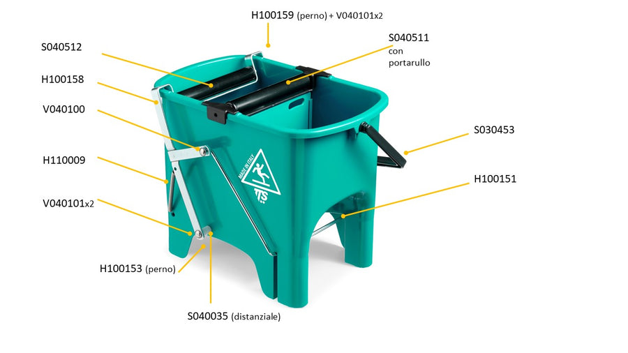 Wiadro Squizzy 15 l, zielone
