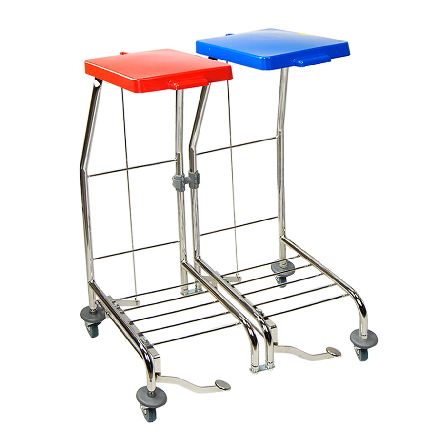 STELAŻ NA WOREK 2X70L CHROM Z PEDAŁ