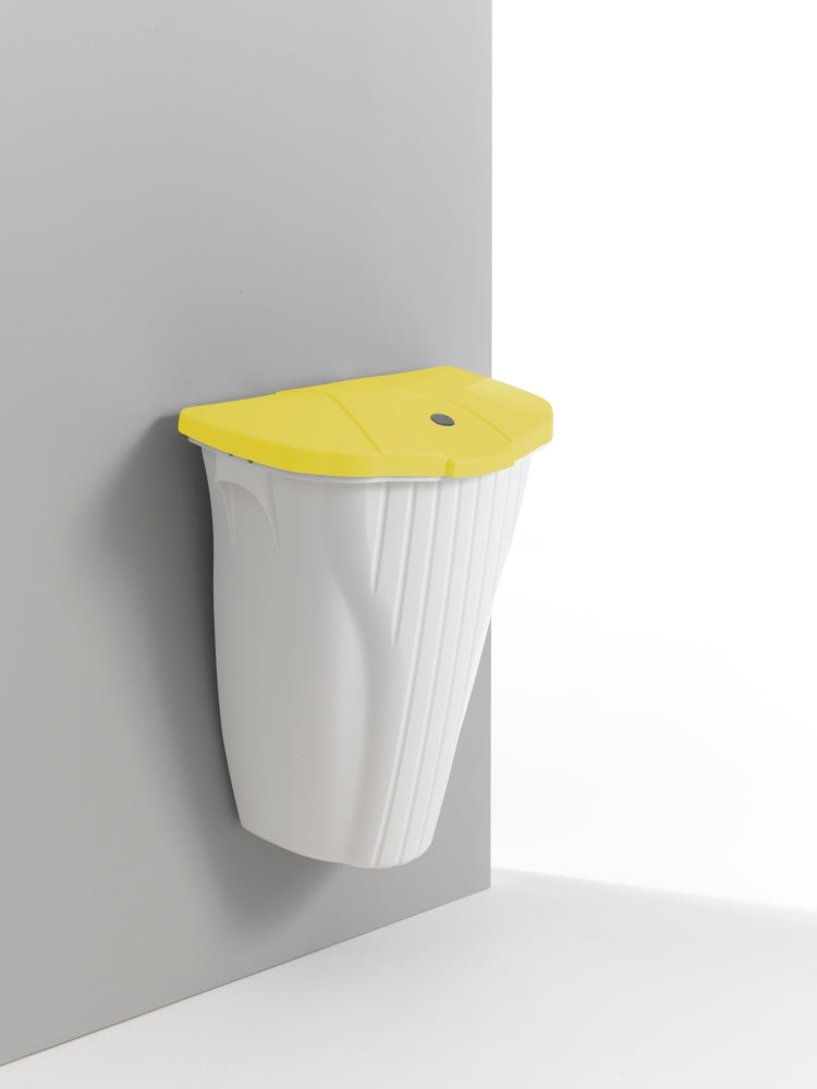 Pojemnik Wall-Up 50 l bez pedału, biały z żółtą pokrywą