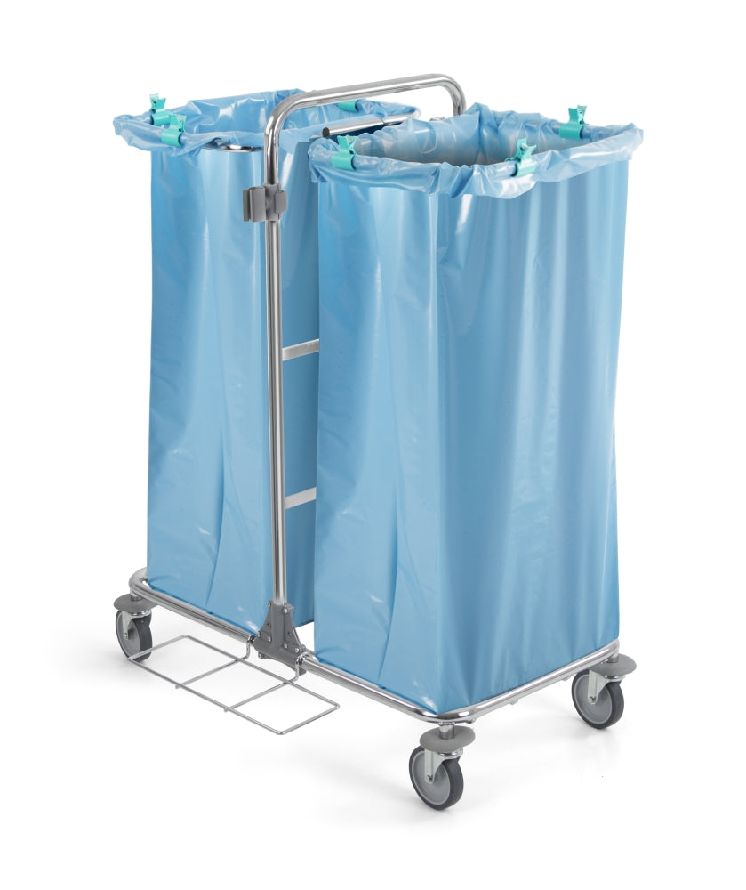 Wózek na odpady Tecno 12 na worki 2 x 120 l, chromowany