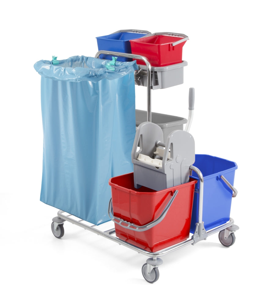 Wózek serwisowy Tecno 20 z wiadrami 2 x 25 l, chromowany