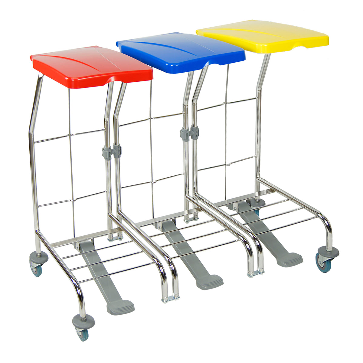 STELAŻ ZIBI 3X70L Z PEDAŁAMI CHROM