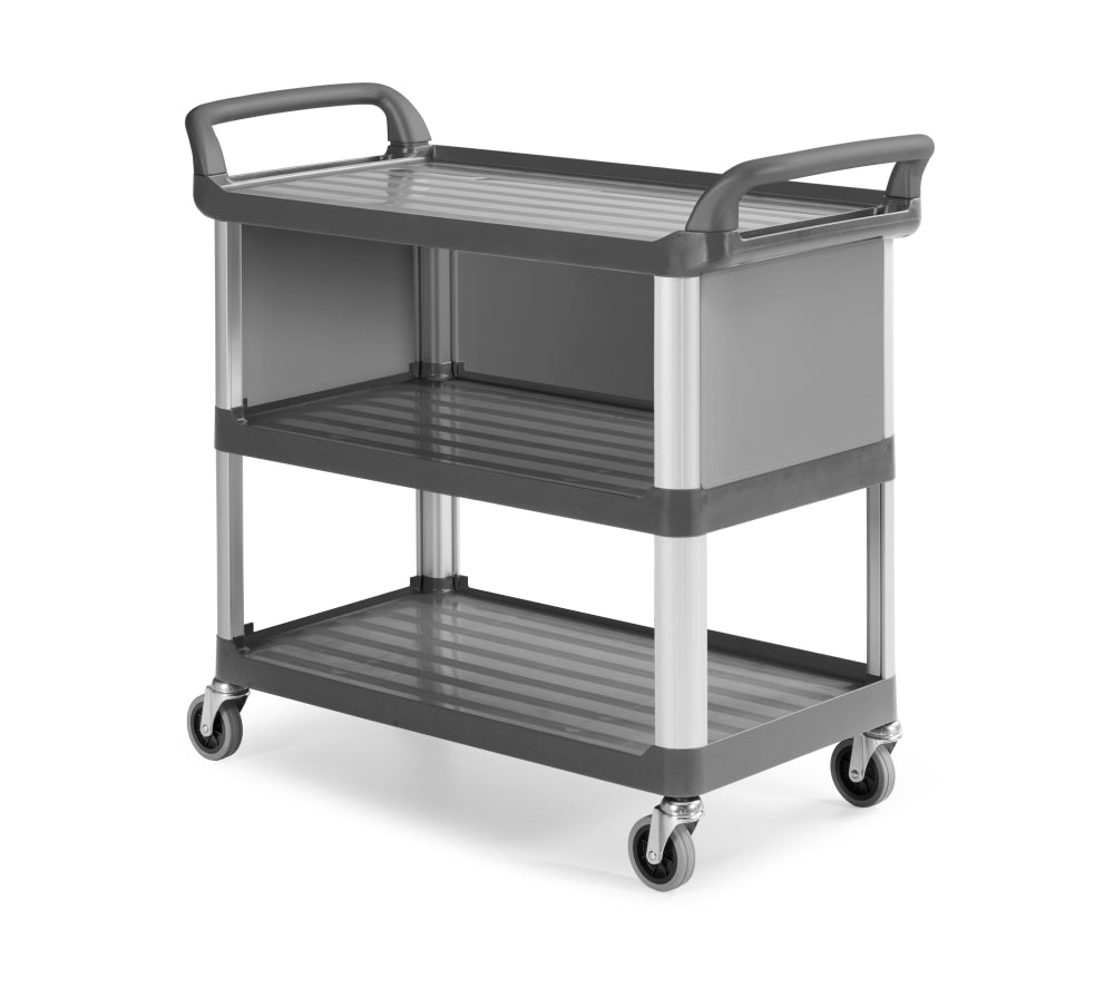 Wózek kelnerski Shelf B3700 z 3 półkami i osłoną górną, szary