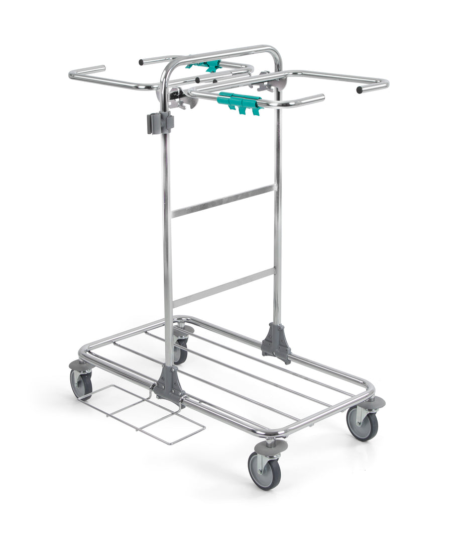 Wózek na odpady Tecno 12 na worki 2 x 120 l, chromowany
